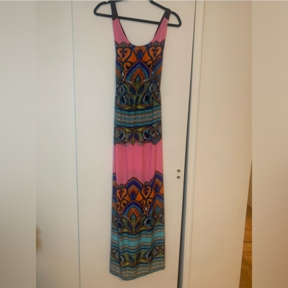 Sage Bohemian Floral Maxi Dress Small EUC